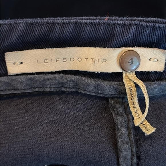 Anthropologie Leifsdottir Ankle Blue Velvet Plush Slims Pants Size 4 - Picture 7 of 8